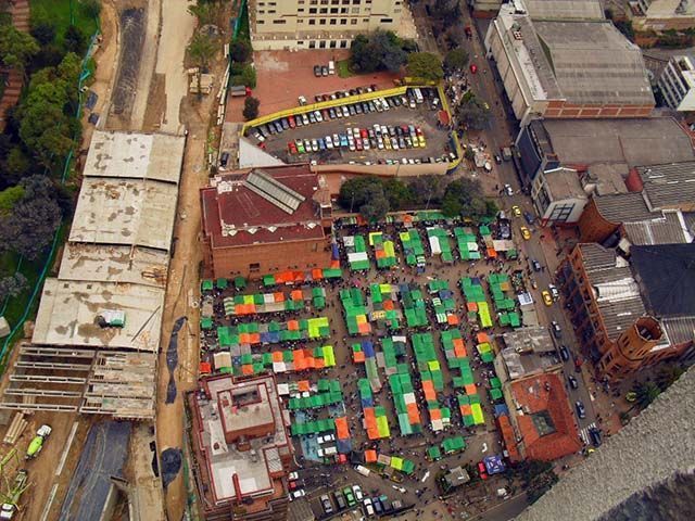 Mercado de las pulgas de San Alejo visto desde las alturas