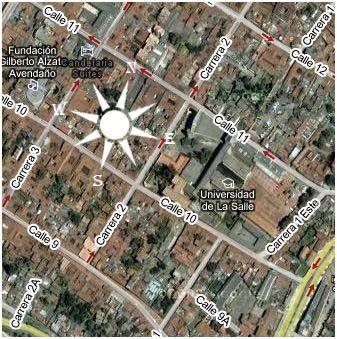 mapa con algunas calles y carreras de Bogotá