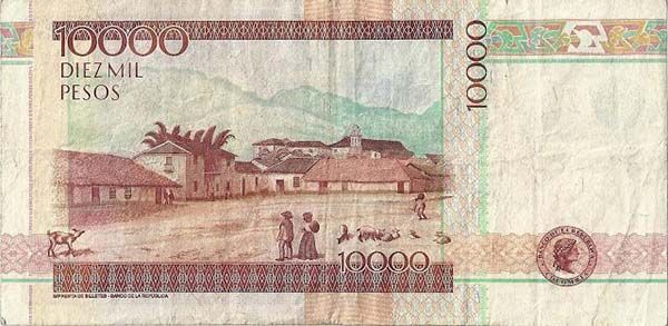 Billete de 10.000 pesos colombianos