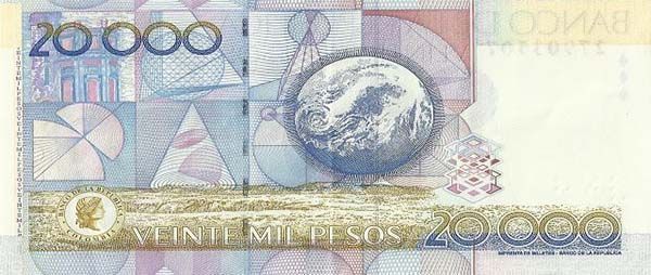 Billete de 20.000 COP colombiano