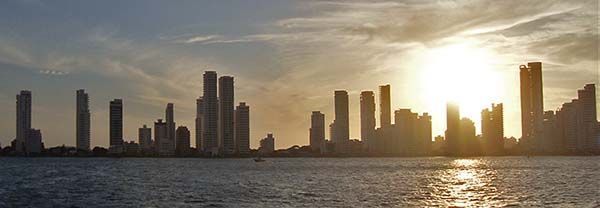 Skyline de Bocagrande en Cartagena de Indias
