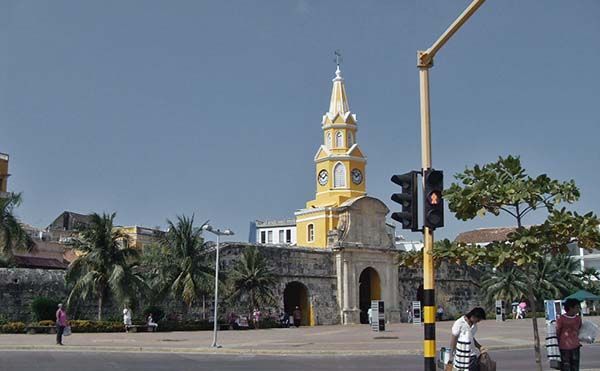 Puerta del Reloj en el centro de Cartagena de Indias