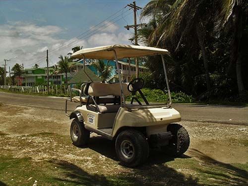 carrito de golf en San Andrés