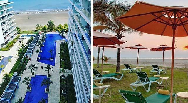 piscina y playa del hotel 