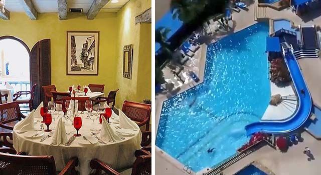 piscina y salones del hotel