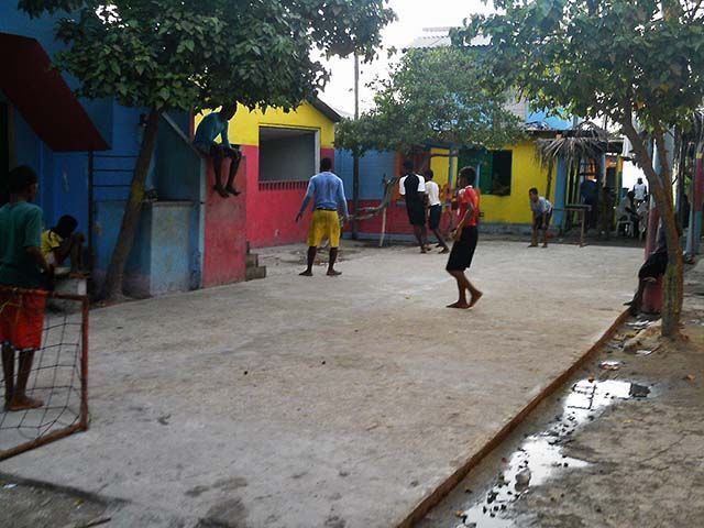 mini estadio de fútbol en Santa Cruz del Islote