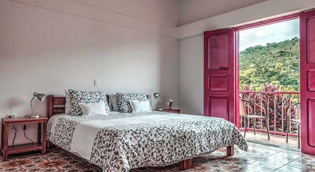 habitación con vistas de la hacienda